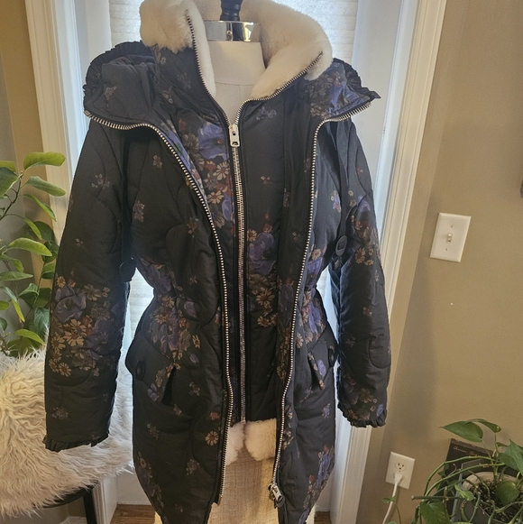Coach Jackets & Blazers - Coach Dark Floral Puffer Coat